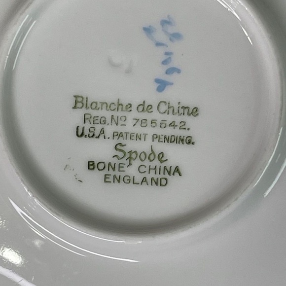 SPODE Antique Bone China Cups And Saucers Geisha Light Blue Blanche de Chine - Picture 10 of 13